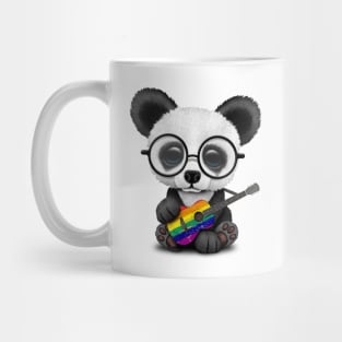 Baby Panda Playing Rainbow Flag Guitar Mug